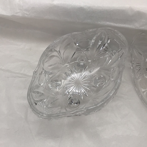 Vintage Cut Glass, Crystal Clear, Candy Footed Bowl With Lid - Picture 4 of 9